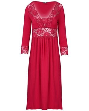 Oh!Zuza Midi Viscose Nightgown - Red