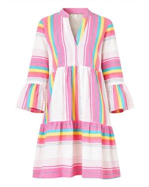 Yumi' Multicolor Cotton Stripe Tunic - Pink