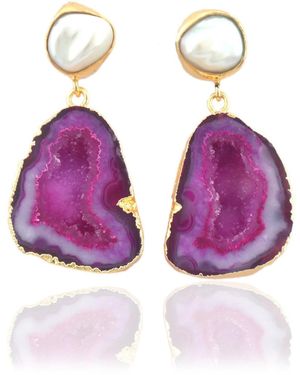 Magpie Rose The Pearl Rocks Swirl Earrings - Purple