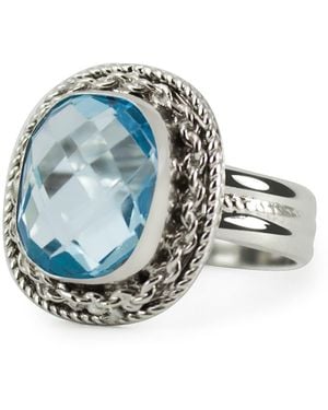 Vintouch Italy Minerva Topaz Ring - Blue