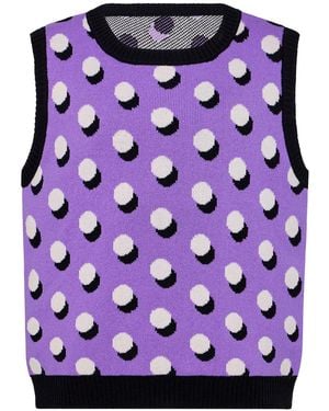 INGMARSON Oversized Polka Dot Vest - Purple