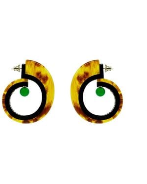 Gissa Bicalho Handmade Acrylic Earring Hoops Orion - Green