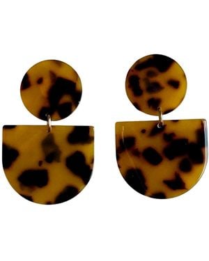CLOSET REHAB Tab Drop Earrings - Orange
