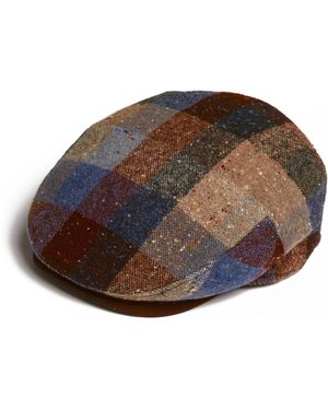 Dasmarca Hats Tailor Checks Ukranian Tweed Wool Cap For - Brown