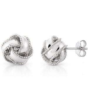 Gold & Honey Love Knot Stud Earrings - White