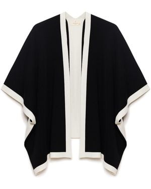 Peraluna Mary Knit Poncho - Black