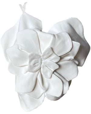 London Atelier Byproduct Flower Top With Asymmetric Strap & Criss Cross Back - Metallic