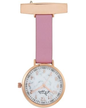 Bermuda Watch Company Annie Apple Meraki Rose Marble Leather Fob 35 - Pink