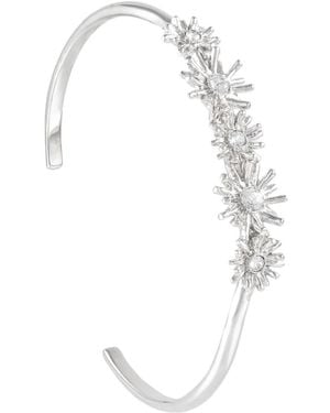 Grosse Platinum & Crystal Bangle Bracelet, Series Bouquet - Metallic