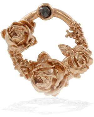 Lee Renee Rose Diamond Rose Halo Lapel Pin Rose - Metallic