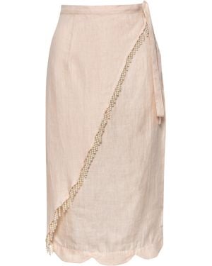Carolina Benoit Neutrals Ava Pearled Skirt - Natural
