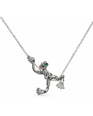 Pearl Code Frog Statement Necklace - Metallic