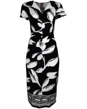 Lalipop Design And Knitted Stretch Viscose Midi Dress - Black