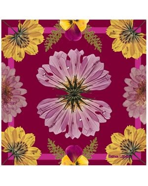 Baines London Joy Autumn Pure Silk Floral Scarf - Purple