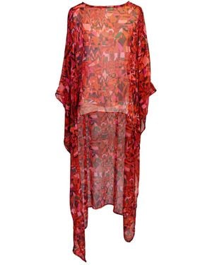 Jennafer Grace Electric Sangria Float Scarf Top - Red