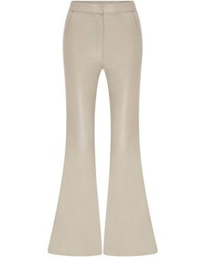 NAZLI CEREN Tora Vegan Leather Flared Pants - Natural