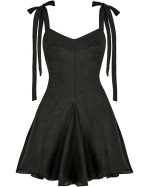 Sanctumum Kaya Mini Linen Dress - Black
