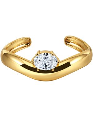 Zepplin the Label Wave Cuff – Sculptural Statement Bracelet - Metallic