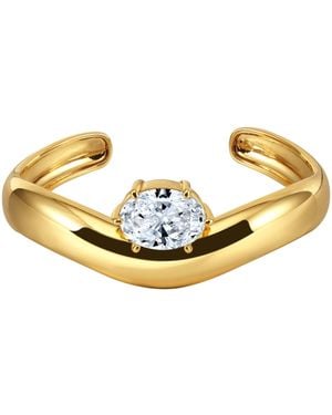 Zepplin the Label Wave Cuff – Sculptural Statement Bracelet - Metallic