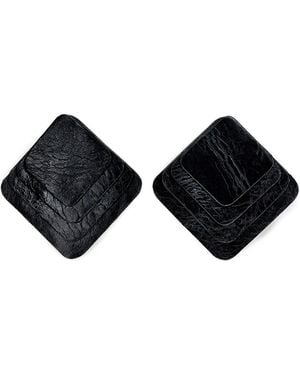 WAIWAI Layered Leather Studs - Black