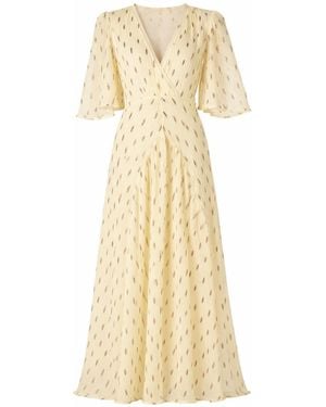 Rose & Nancy Neutrals Talia Lemon Sparkle Maxi Dress - Natural