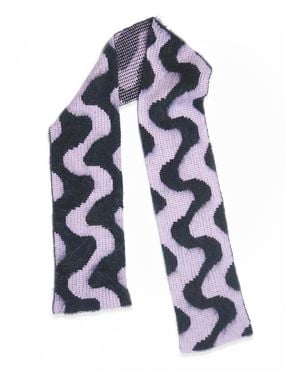 Ccy Currency Wavey Mohair Scarf - Blue