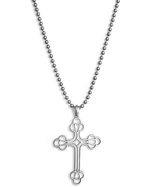 Leni James The Midi Billie Cross Necklace - Metallic