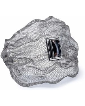 German Kabirski Nuno Limited Edition & Titanium Mesh Bracelet With Natural Smoky Quartz - Grey