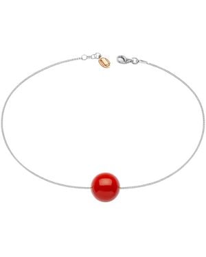 Unaloe Sterling Coral Sphere Venetian Chain Bracelet For – Elegant Jewelry - White