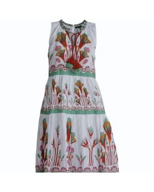 La Mandarine Floral Cotton Summer Maxi Dress With Pockets, Printed Maxi Dress. Margot - Blue