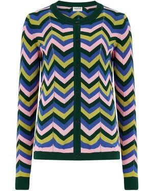 Sugarhill Rochelle Cardigan Multi, Ocean Chevron - Green
