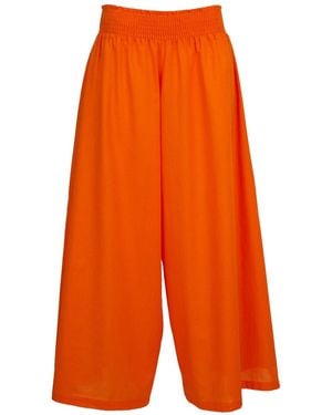 Lalipop Design Wide Leg Orange Cotton Trousers