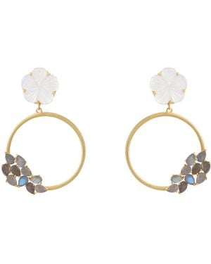 Lavani Jewels Daisy Hoops - Metallic