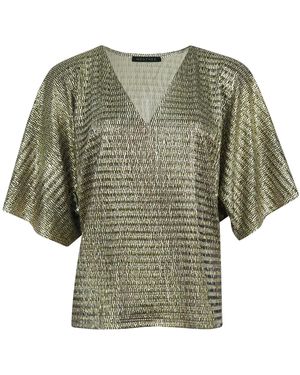 Me & Thee Nonetheless Textured Metallic Top - Green