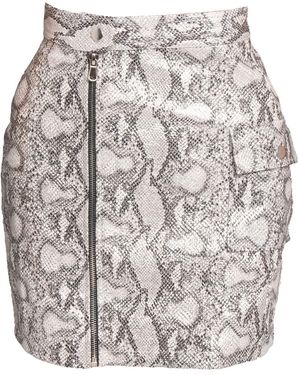 Ettie Faux Snake Skin Skirt Snake - Gray