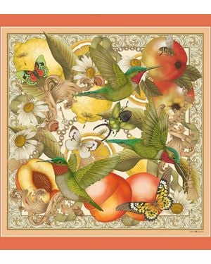 Emily Carter Neutrals The Botanical Garden Silk Scarf - Green