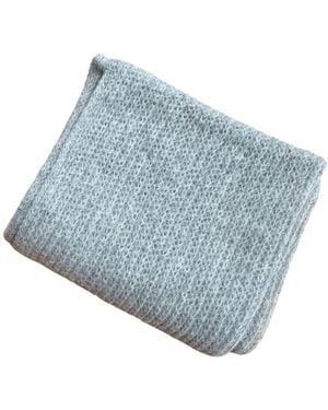 Heritagemoda Neutrals Handknit Soft Light Alpaca Scarf - Blue