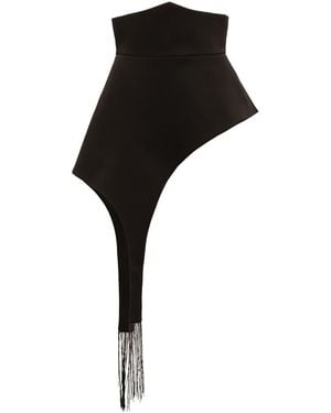 Julia Allert Fashion Accent Belt With Fringe - Black