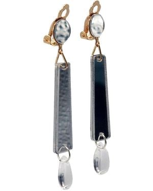 Laura Daili Neutrals Luminous Geometry Clip On Earrings - Blue