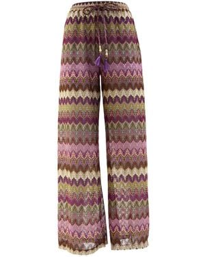 Aulala Paris Nocturnal Sky Broderie Beach Trousers - Red