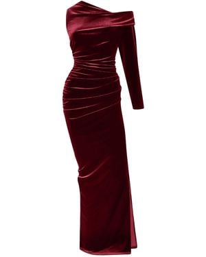Me & Thee Oh My Love Burgundy Velvet Maxi Dress - Red
