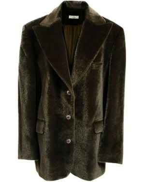 Tuva Collection Hand-Crafted Semi-Furry Jacket - Green