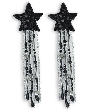 VETKA Star Statement Fringe Earrings – Astral Desire - Black