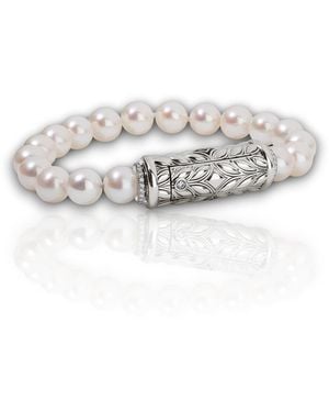Daneila Léon Sterling Freshwater Pearls & Diamonds Strand Bracelet - White