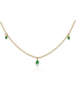 Evie Jewelry Off Duty Emerald Waterproof Choker Necklace - Metallic