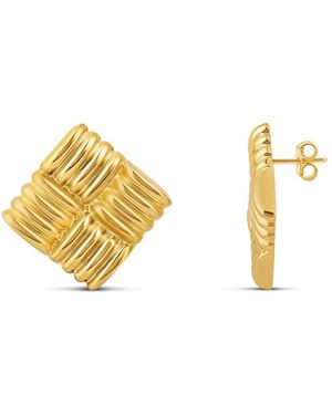 SHYMI Textured Square Statement Studs - Yellow