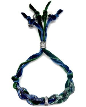 Persia Dona Jewelry Midnight Emerald Velvet Bracelet - Blue