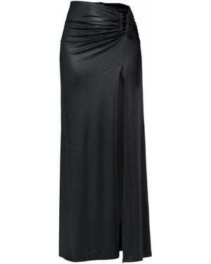 AGGI by HALEWSKI Elodia Pearl Sequined Maxi Skirt With Slit - Black