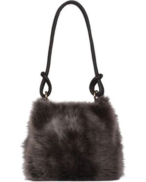 Owen Barry Sheepskin Shoulder Bag Brisza - Black