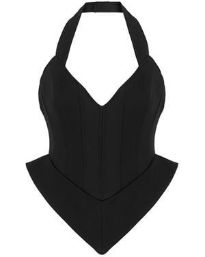 Nocturne Corset Style Crop Top - Black